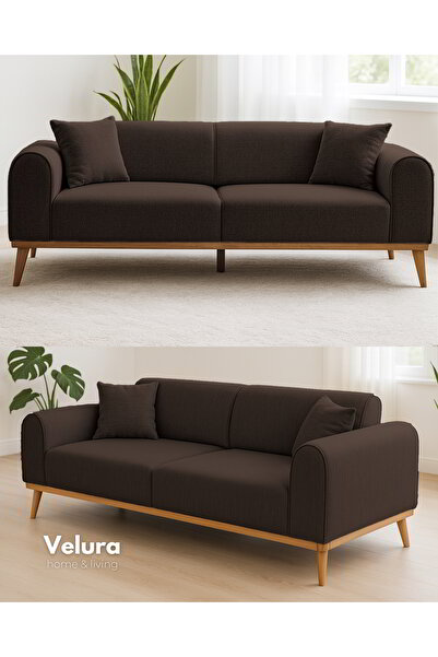 Velura Home & Living Valo Sırt Mekanizmalı 1 Adet Üçlü Kanepe & 3'lü Koltuk -...