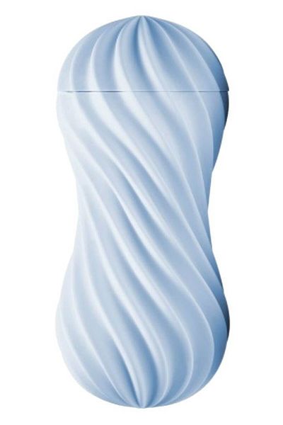 Tenga Stimulator masculin, Tenga, Flex Bubbly Blue, cu nervuri spiralate