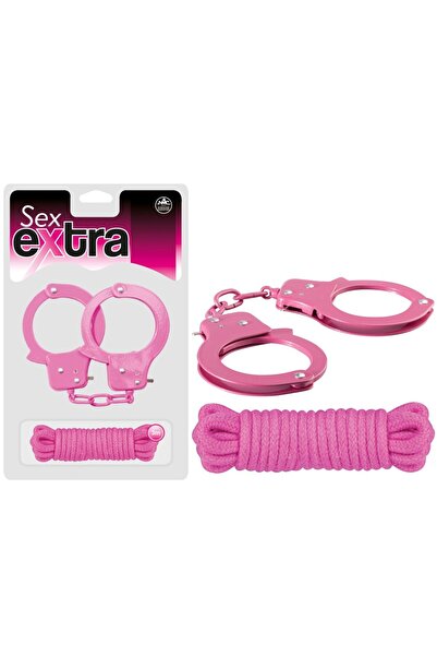 NMC Metallic Handcuffs and Love Rope, Pink