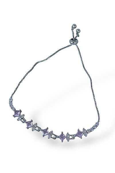 TAKIŞTIR Silver Color Stone Detailed Bracelet