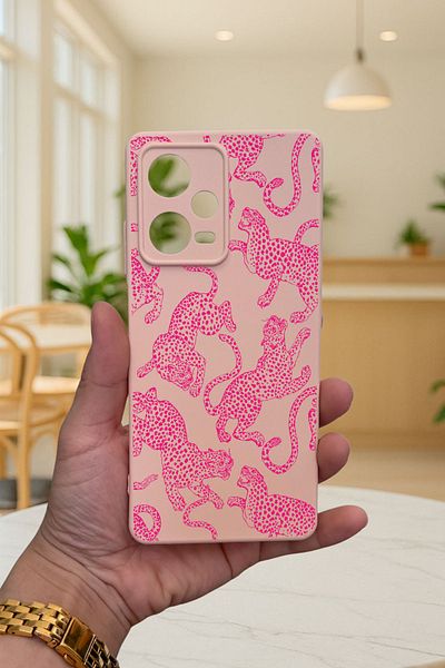 Vip Case حافظة لهاتف Xiaomi Redmi Note 12 Pro 5G وردي بنمط الفهد من السيليكون ممتصة للصدمات حافظة مطاطية كلاسيكية محمية 277