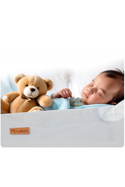 NUKIDO Bed guardrail Grey 150x44x41 cm foldable, Removable cover, Rounded corners