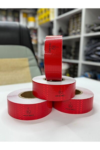 OTO SÜSLEN İSTANBUL Reflektıf Şerit E Belgeli Tüvtürk Uyumlu Kasa Bandı 5cm x 5 Metre Kırmızı