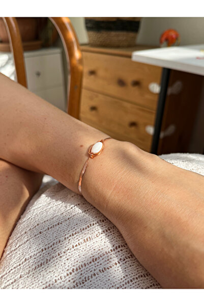 Yubi Dövme Bakır Ortası Doğal Taş Kelepçe Asansörlü İp Bileklik.