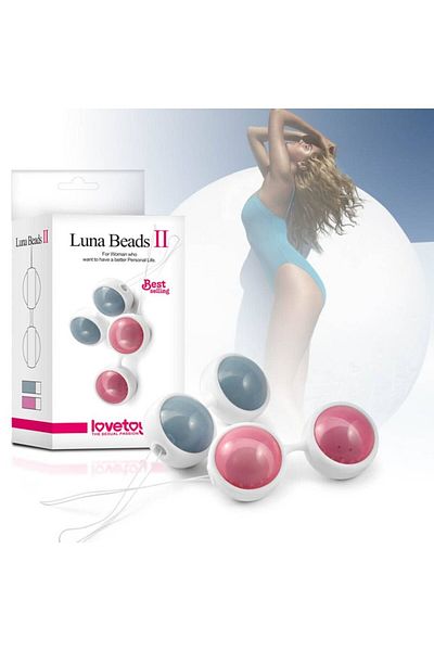 LOVETOY Set de mărgele Kegel, mărgele Lelo Luna II, roz