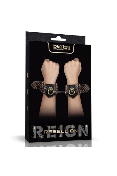 LOVETOY Rebellion Reign Handcuffs, PU, with Bronze Studs