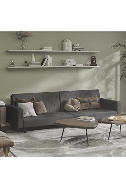 vidaxl 2-Seater Sofa Bed Dark Grey Velvet