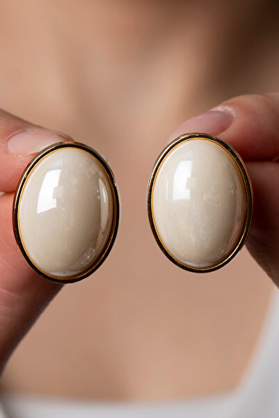 Elika Silver Kadın Vintage Geometrik Gold Küpe