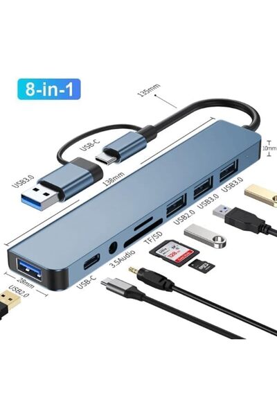 Genel Markalar USB ÇOĞALTICI DÖNÜŞTÜRÜCÜ Adaptör Port Type C USB 3.0 Hub For Mac Book Pro Air Otg USB 3.0