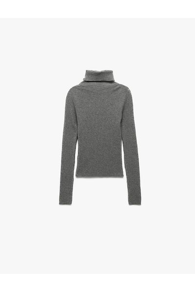 Koton Long Sleeve Viscose Blend Turtleneck Sweater