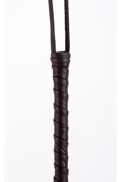 Devil Sticks Calfskin Handles, Saddle Leather Tail, Black