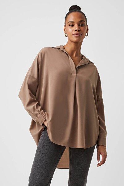French Connection Rhodes Crepe Popover Shirt
