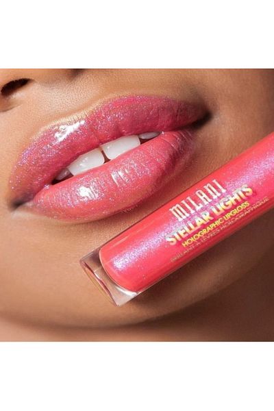 MILANI Stellar Lights Lip Gloss – 03 Luminous Peach | High-Shine, Holographic, Non-Sticky, 6ml