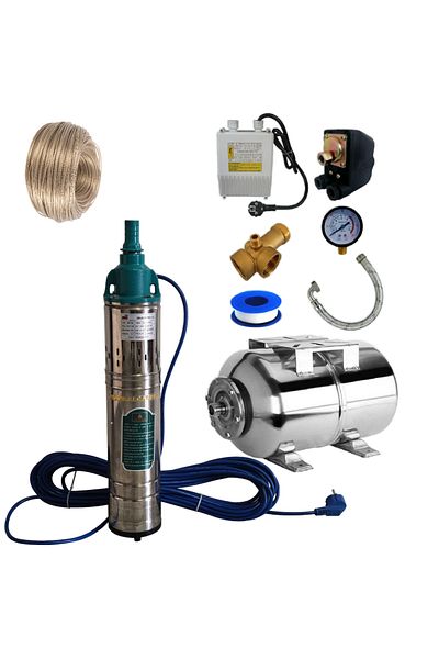 Campion Kit Hidrofor Inox 24L cu Pompa Submersibila 1.1KW, Sistem Premium