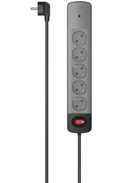 AC BOX 5-Piece Surge Protected Socket 1.5M-Black Gray Ac Box 861931