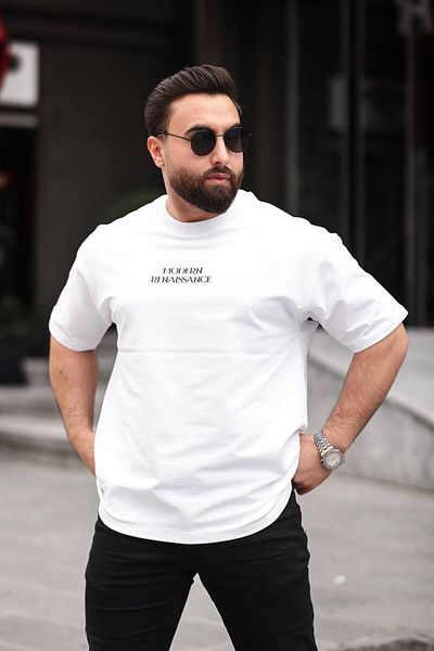 STOCX Oversize Men's T-Shirt - Modern Renaissance Printed Back Detail
