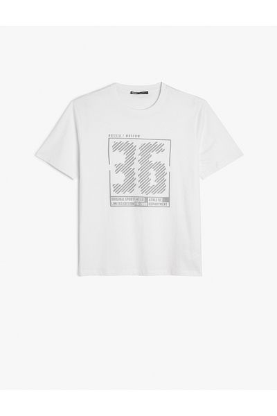 Koton Short Sleeve Crew Neck Regular Fit Cotton Printed T-Shirt