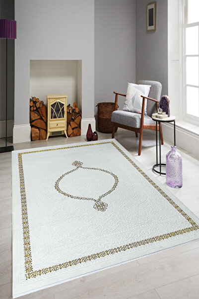 Zigana SARAR MODA HALI Saçaklı Göbek,Çerçeve Desenli Salon,Oturma,Mutfak Modern Dokuma Halısı