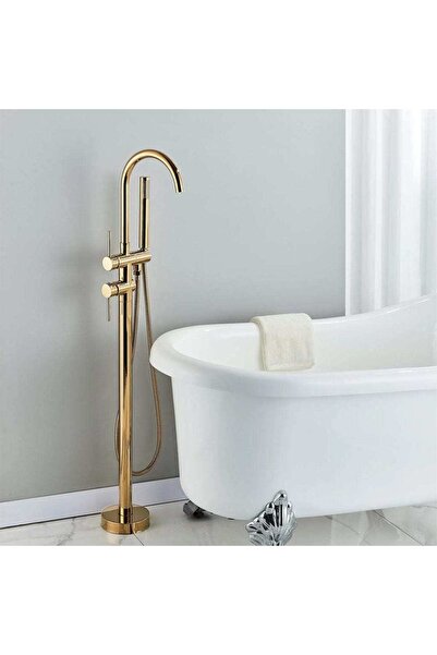 CasaVie Baterie freestanding cu cadru rotund, auriu lucios, cod 1564