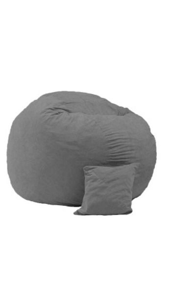 Pufrelax Set Fotoliu King Size cu Perna, Material Textil - Grey