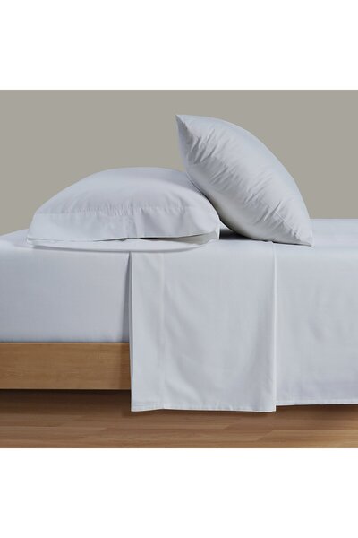 AMBRA Cotton King Size Fitted Sheets, White 200*200 Cm