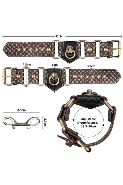 LOVETOY Rebellion Reign Handcuffs, PU, with Bronze Studs