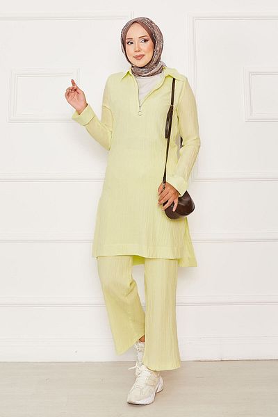 EBRUTESETTÜR Double Suit with Half Zipper Detail