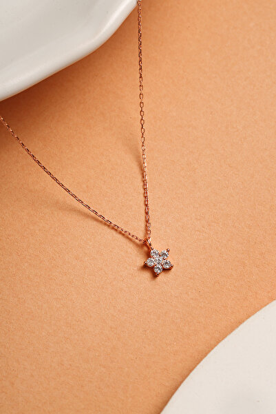 Elika Silver 925 Ayar Gümüş Minimal Lotus Çiçek Kolye Elkab92265R