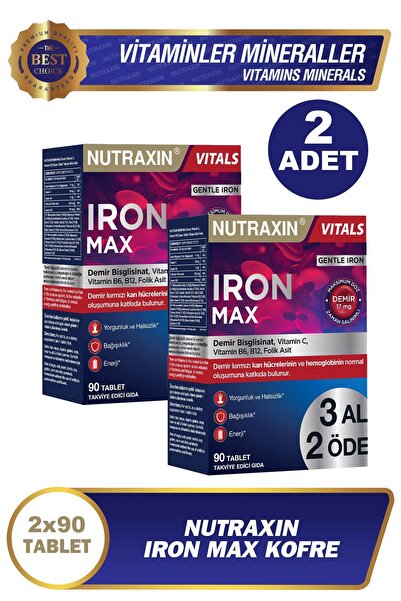 Nutraxin Iron Max 90 Tablets - Buy 3 Pay 2 2 Pieces