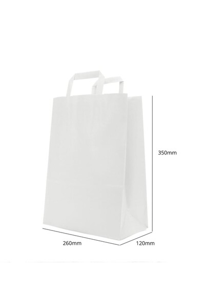 bag Pungă de hârtie, PUNGĂ, Albă, 260x350x120 mm