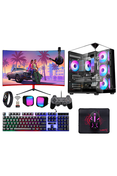 TURBOX Tx6391 Ryzen 5 5500 32GB 1TB NVMe SSD 8GB RX580 23.8 Curved Monitör Oyun Hazır Sistem
