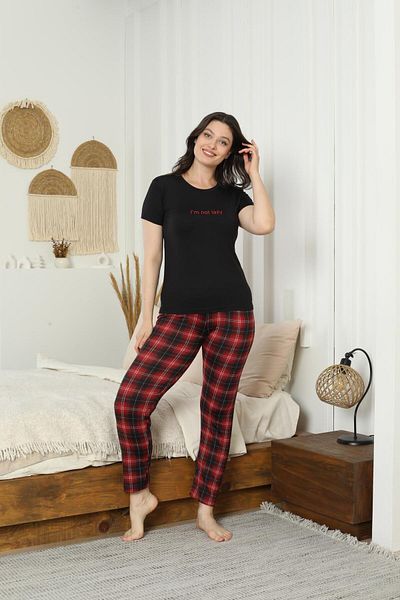 LİLA İÇ GİYİM Set pijamale Milan cu mâneci scurte pentru femei