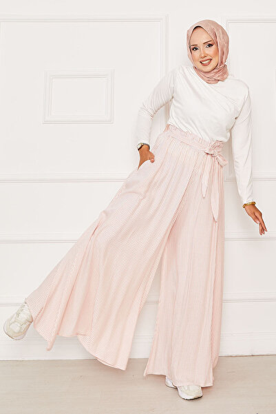 EBRUTESETTÜR Patterned Waist Belt Detailed Skirt Trousers