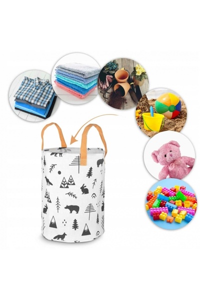 NUKIDO Cos din bumbac 35x45 cm pentru depozitarea hainelor/jucariilor Alb