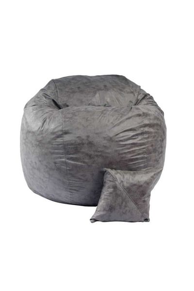 Pufrelax Set Fotoliu King Size cu Perna, Material Textil - Moon Grey