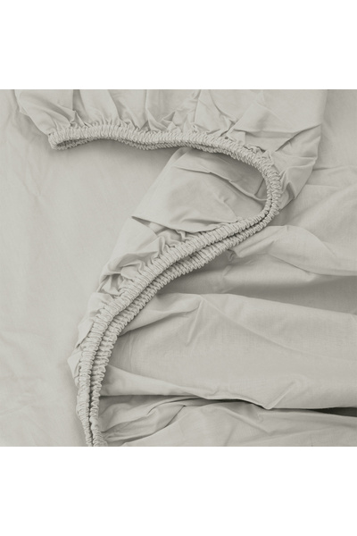 Altınbaşak Freesia Double Ranforce Fitted Sheet 160X200+35 cm Ecru