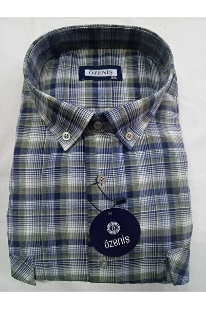 Özeniş Çift Cepli Kapaklı Kareli Uzun Kollu Gömlek