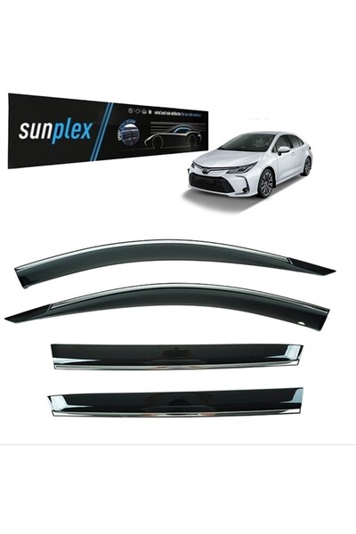 Genel Markalar Sunplex Kromlu Cam Rüzgarlığı Toyota Corolla 2019-2024 ile uyumlu