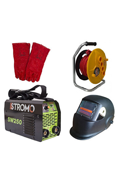 Stromo Pachet - Aparat Sudura 250A, Masca Automata, Palmari Piele, 20m Prelungitor, Accesorii CADOU