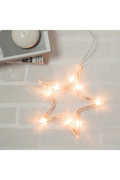 Home LED star for the window, Christmas decoration, battery operated, 19 cm
