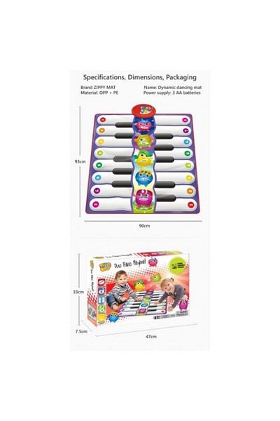 OEM Covor muzical interactiv și educativ pentru copii, cu cântece și funcție de înregistrare a pianului dublu