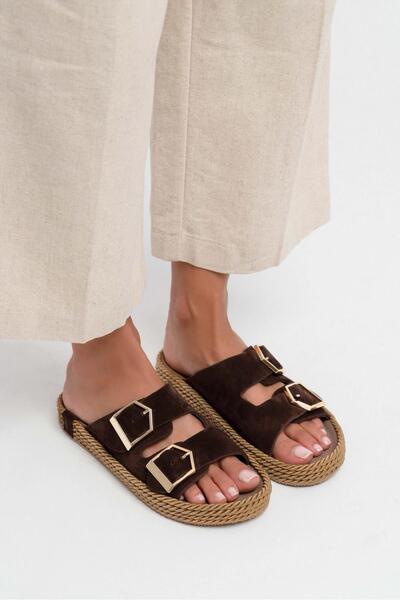 Stilbagshoes كاترينا شبشب نسائي من الجلد الطبيعي بتفاصيل إبزيم مستورد باللون ...