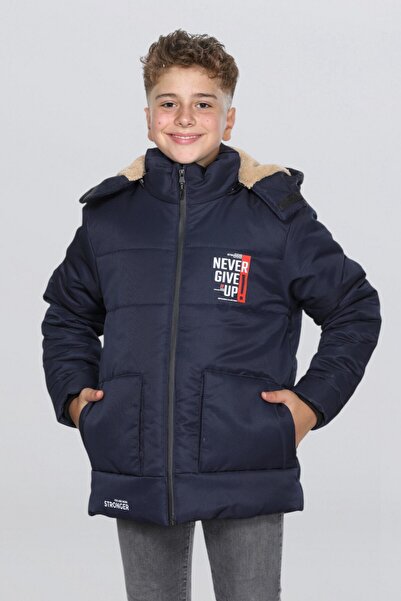 BY GAZİ ERKEK ÇOCUK SU İTİCİ ÇIKARILABİLİR KAPÜŞONLU FERMUARLI CEPLİ MONT