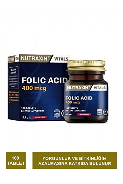 Nutraxin Folic Acid 100 Tablet 2 Adet