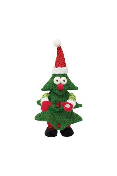 Home Christmas tree decoration, sings and dances, textile material, 40 cm