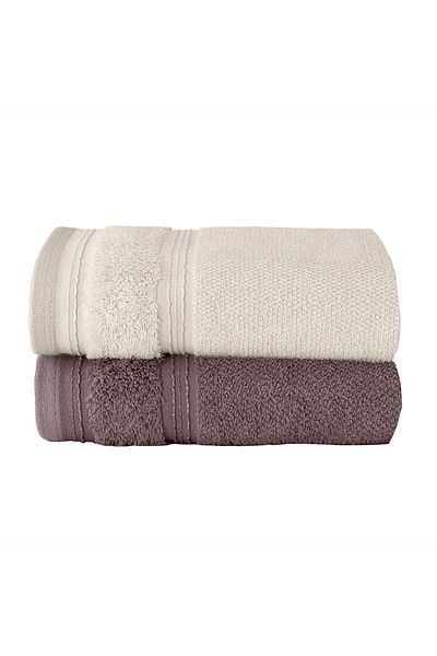 Altınbaşak Комплект кърпи за ръце Bettina от 2 части, 100% памук, цвят Damson/Cream, 50x90, цвят Damson/Cream