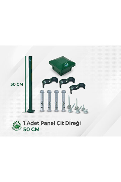 Oğuzendustri Tel Çit 1 Adet Panel Çit Direği 50 cm (Aksesuarlı) Uyumlu