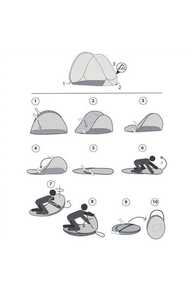 OEM Sersimo semi-open beach and picnic tent, UV protection, 150x120x110cm, blue