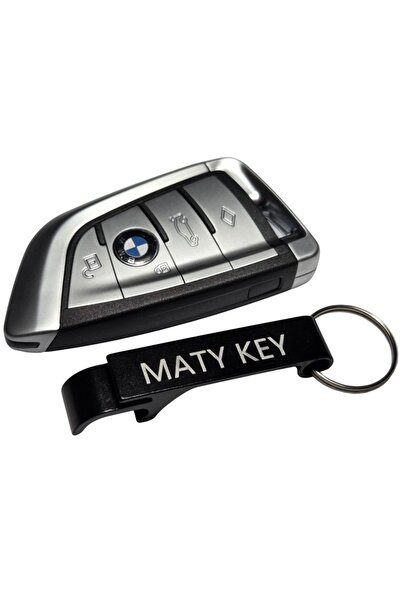 OEM Carcasa cheie BMW knife X5 X6 cu 4 butoane, gri, cu breloc MATY KEY