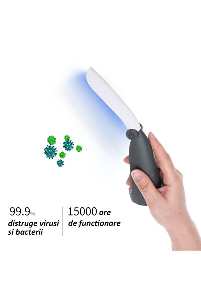 PRC Sterilizator portabil cu lumină UVC, 2W, alimentat cu baterii, pliabil